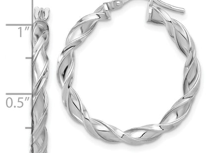 Sterling silver hoop earrings, further view