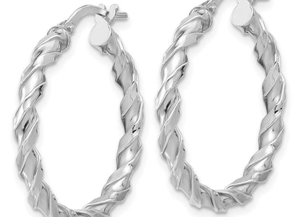 Sterling silver hoop earrings, alternate view