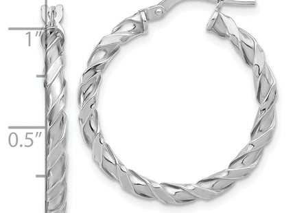 Sterling silver hoop earrings, further view