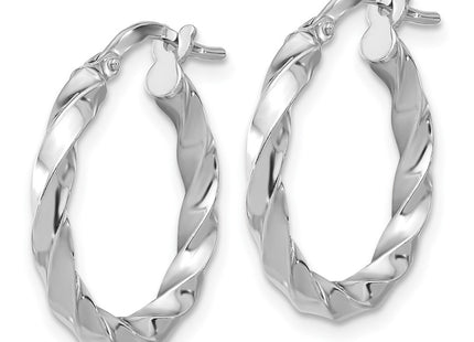 Sterling silver hoop earrings, alternate view