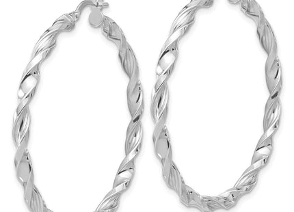Sterling silver hoop earrings, alternate view