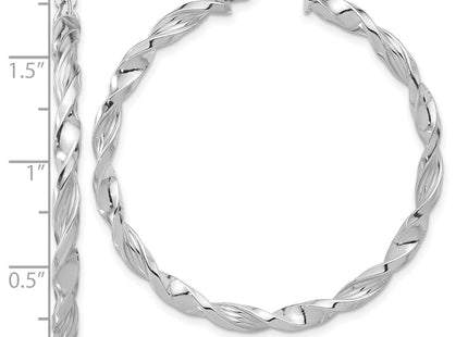 Sterling silver hoop earrings, further view