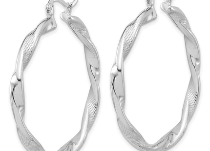 Sterling silver hoop earrings, alternate view