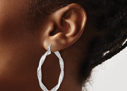 Sterling silver hoop earrings, another view