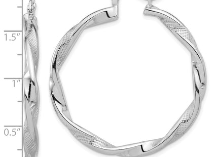 Sterling silver hoop earrings, further view