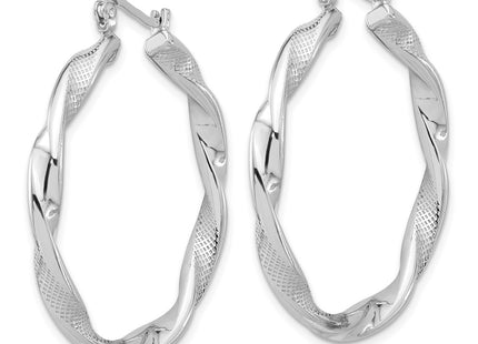 Sterling silver hoop earrings, alternate view