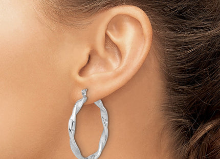 Sterling silver hoop earrings, another view