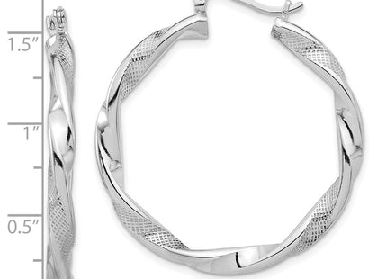 Sterling silver hoop earrings, further view