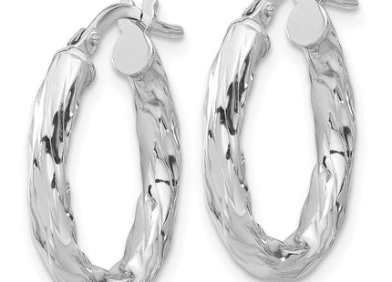 Sterling silver oval hoop earrings, alternate view