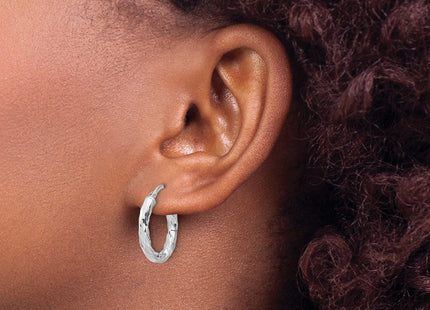 Sterling silver oval hoop earrings, another view