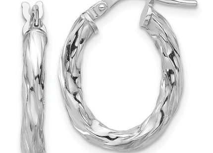 Sterling silver oval hoop earrings