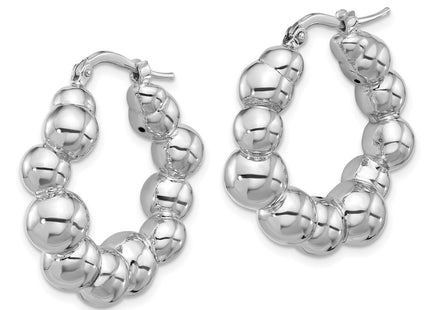Sterling silver hoop earrings, alternate view