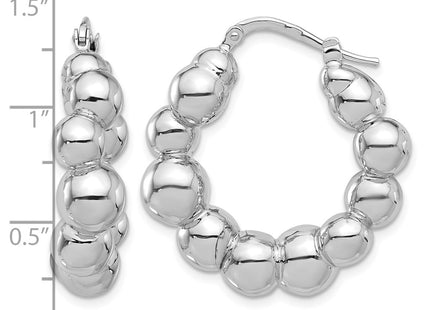 Sterling silver hoop earrings, further view