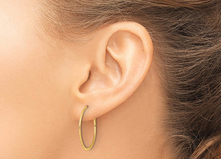 Sterling Silver Gold-tone Polished and Hammered Hoop Earrings (Style QE16847GP)