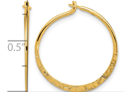 Sterling silver hoop earrings, further view
