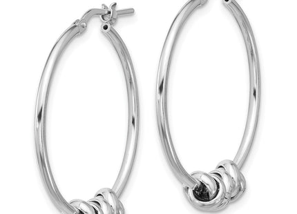 Sterling silver knot hoop earrings, alternate view