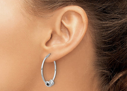 Sterling silver knot hoop earrings, another view