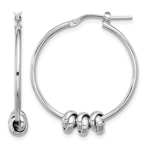 Sterling silver knot hoop earrings