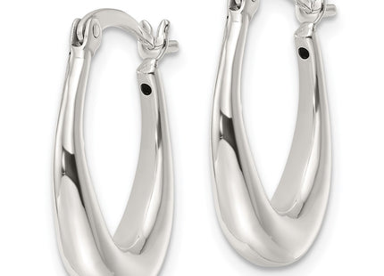Sterling silver oval hoop earrings, alternate view