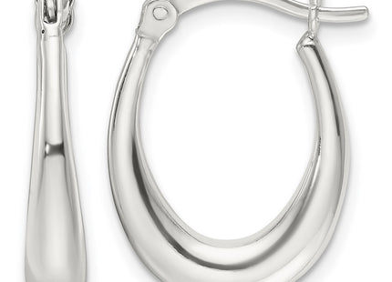 Sterling silver oval hoop earrings