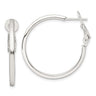 Sterling Silver Square Tube Omega Back Round Hoop Earrings