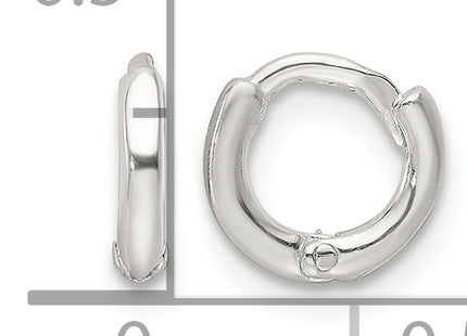 Sterling Silver Polished Hinged Hoop Earrings, 7.5 x 1.5mm
