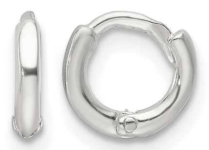 Sterling Silver Polished Hinged Hoop Earrings, 7.5 x 1.5mm
