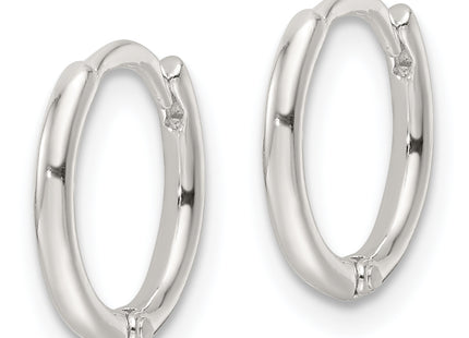 Sterling Silver Polished Hinged Hoop Earrings, 11.5 x 1.5mm