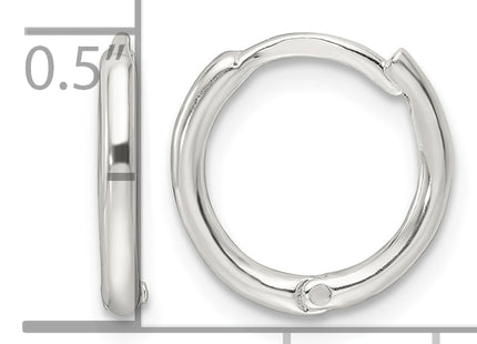 Sterling Silver Polished Hinged Hoop Earrings, 11.5 x 1.5mm