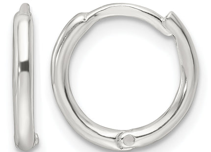 Sterling Silver Polished Hinged Hoop Earrings, 11.5 x 1.5mm