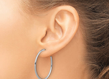 Sterling silver hoop earrings, another view