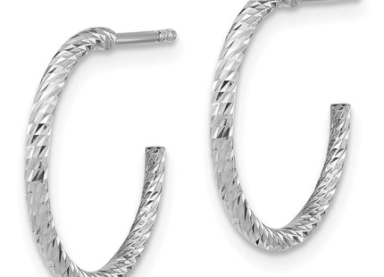 Sterling silver hoop earrings, alternate view