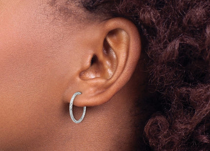 Sterling silver hoop earrings, another view