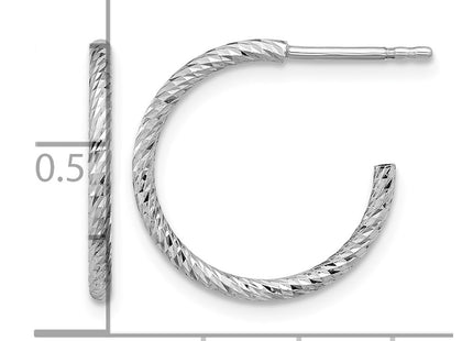 Sterling silver hoop earrings, further view