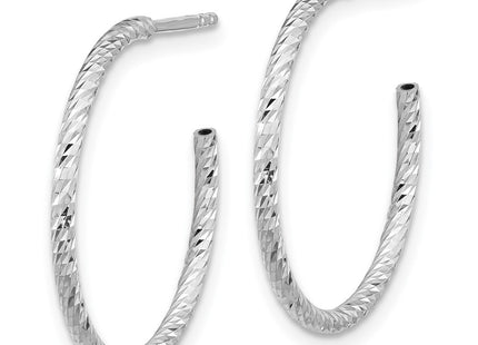 Sterling silver hoop earrings, alternate view