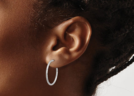Sterling silver hoop earrings, another view