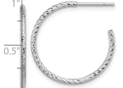 Sterling silver hoop earrings, further view