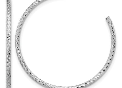 Sterling Silver Rhodium-plated D/C Hollow Tube C-Hoop Earrings (Style QE16993)