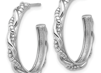 Sterling silver hoop earrings, alternate view