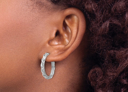 Sterling silver hoop earrings, another view
