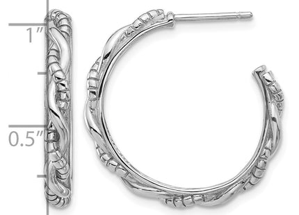 Sterling silver hoop earrings, further view