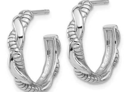 Sterling silver hoop earrings, alternate view