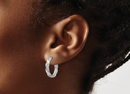 Sterling silver hoop earrings, another view