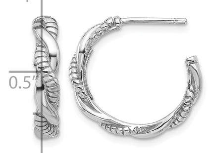 Sterling silver hoop earrings, further view