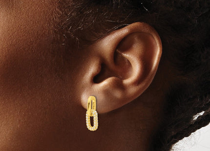 Sterling Silver Earrings Style QE17034GP - Classique Jewelry Inc.