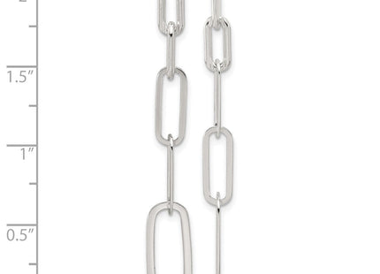 Sterling Silver E-coated Paperclip Link Post Dangle Earrings (Style QE17047)