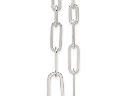 Sterling Silver E-coated Paperclip Link Post Dangle Earrings (Style QE17047)