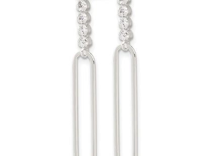 Sterling silver cubic zirconia drop earrings, alternate view