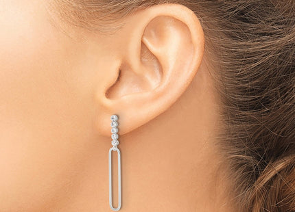 Sterling silver cubic zirconia drop earrings, another view