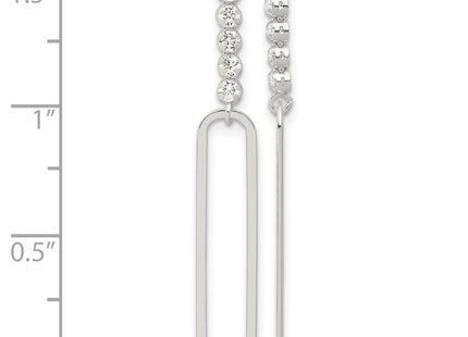 Sterling silver cubic zirconia drop earrings, further view